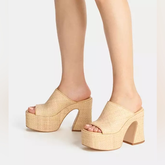 Coach Bobi Straw Platform Sandals - Picture 1 of 12